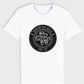 White regular fit t-shirt with black premium rap skills design.