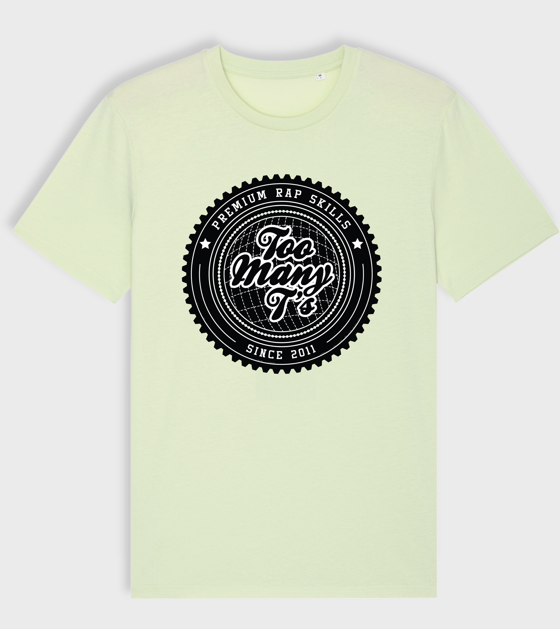 Mint green regular fit t-shirt with black premium rap skills design.