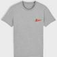 Grey organic t-shirt with TOO MANY T'S original design.